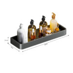 6-SOGA 2X 30cm Black Wall-Mounted Rectangular Kitchen Spice Storage Organiser Space Saving Condiments Shelf Rack