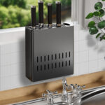 3-SOGA Wall Mounted Kitchen Knife Storage Rack Space-Saving Organiser