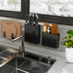 6-SOGA Wall Mounted Kitchen Knife Storage Rack Space-Saving Organiser