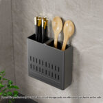 2-SOGA Wall Mounted Kitchen Utensil Storage Rack Spoon Fork Chopstick Space-Saving Organiser