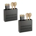 1-SOGA 2X Wall Mounted Kitchen Utensil Storage Rack Spoon Fork Chopstick Space-Saving Organiser