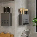 5-SOGA 2X Wall Mounted Kitchen Utensil Storage Rack Spoon Fork Chopstick Space-Saving Organiser