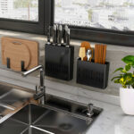 6-SOGA 2X Wall Mounted Kitchen Utensil Storage Rack Spoon Fork Chopstick Space-Saving Organiser