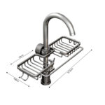 6-SOGA 2XDark Grey Kitchen Sink Organiser Faucet Soap Sponge Caddy Rack Drainer with Towel Bar Holder
