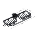 6-SOGA Black Kitchen Sink Organiser Faucet Soap Sponge Caddy Rack Drainer with Towel Bar Holder
