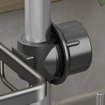 7-SOGA 2X Dark Grey Single Kitchen Sink Organiser Faucet Soap Sponge Caddy Rack Storage Drainer