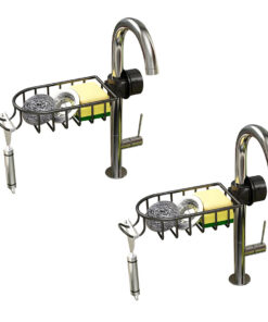 1-SOGA 2X Black Single Kitchen Sink Organiser Faucet Soap Sponge Caddy Rack Storage Drainer
