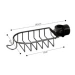 5-SOGA 2X Black Single Kitchen Sink Organiser Faucet Soap Sponge Caddy Rack Storage Drainer