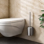 2-SOGA 2X 27cm Wall-Mounted Toilet Brush with Holder Bathroom Cleaning Scrub Dark Grey