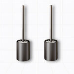 1-SOGA 2X 27cm Wall-Mounted Toilet Brush with Holder Bathroom Cleaning Scrub Dark Grey