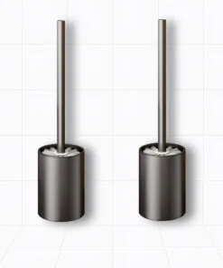 1-SOGA 2X 27cm Wall-Mounted Toilet Brush with Holder Bathroom Cleaning Scrub Dark Grey