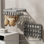 2-SOGA 2X Wall-Mounted Clothes Hanger Multi-Clamp Laundry Drying Wall Rack