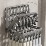 7-SOGA 2X Wall-Mounted Clothes Hanger Multi-Clamp Laundry Drying Wall Rack