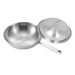 1-SOGA 18/10 Stainless Steel Fry Pan 32cm Frying Pan Top Grade Cooking Skillet with Lid