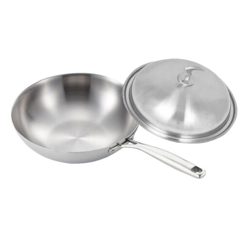 1-SOGA 18/10 Stainless Steel Fry Pan 32cm Frying Pan Top Grade Cooking Skillet with Lid