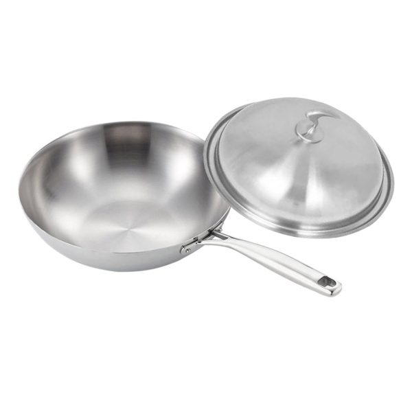 1-SOGA 18/10 Stainless Steel Fry Pan 32cm Frying Pan Top Grade Cooking Skillet with Lid