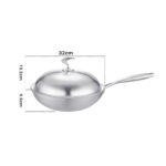 2-SOGA 2X 18/10 Stainless Steel Fry Pan 32cm Frying Pan Top Grade Cooking Skillet with Lid