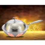 8-SOGA 2X 18/10 Stainless Steel Fry Pan 32cm Frying Pan Top Grade Cooking Skillet with Lid