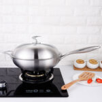 7-SOGA 18/10 Stainless Steel Fry Pan 36cm Frying Pan Top Grade Skillet with Helper Handle and Lid
