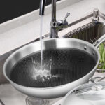6-SOGA 18/10 Stainless Steel Fry Pan 30cm Frying Pan Top Grade Cooking Non Stick Interior Skillet with Lid