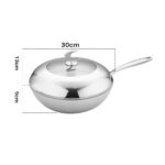 2-SOGA 2X 18/10 Stainless Steel Fry Pan 30cm Frying Pan Top Grade Cooking Non Stick Interior Skillet with Lid