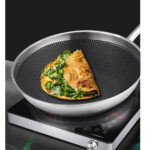 7-SOGA 2X 18/10 Stainless Steel Fry Pan 30cm Frying Pan Top Grade Cooking Non Stick Interior Skillet with Lid
