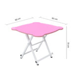 7-SOGA 2X Pink Minimalist Cat Ear Folding Table Indoor Outdoor Portable Stall Desk Home Decor
