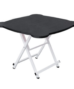 1-SOGA Black Minimalist Cat Ear Folding Table Indoor Outdoor Portable Stall Desk Home Decor