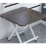6-SOGA Black Minimalist Cat Ear Folding Table Indoor Outdoor Portable Stall Desk Home Decor