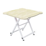 1-SOGA White Minimalist Cat Ear Folding Table Indoor Outdoor Portable Stall Desk Home Decor
