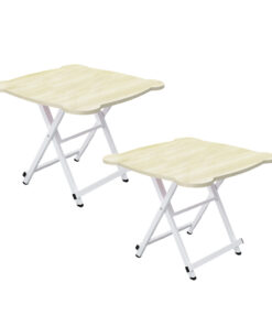 1-SOGA 2X White Minimalist Cat Ear Folding Table Indoor Outdoor Portable Stall Desk Home Decor