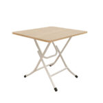 1-SOGA Wood-Colored Dining Table Portable Square Surface Space Saving Folding Desk Home Decor