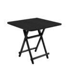 1-SOGA Black Dining Table Portable Square Surface Space Saving Folding Desk Home Decor
