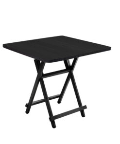 1-SOGA Black Dining Table Portable Square Surface Space Saving Folding Desk Home Decor