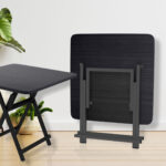7-SOGA Black Dining Table Portable Square Surface Space Saving Folding Desk Home Decor