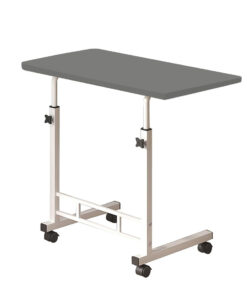 1-SOGA 40x80cm Gray Bedside Table Movable Bedroom Desk Student Computer Table