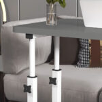 4-SOGA 40x80cm Gray Bedside Table Movable Bedroom Desk Student Computer Table