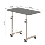 6-SOGA 40x80cm Gray Bedside Table Movable Bedroom Desk Student Computer Table