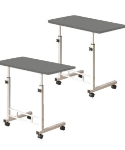 1-SOGA 2X 40x80cm Gray Bedside Table Movable Bedroom Desk Student Computer Table