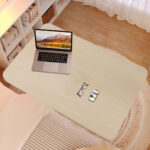 4-SOGA 40x80cm White Maple Bedside Table Movable Bedroom Desk Student Computer Table