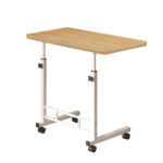 1-SOGA 40x80cm Walnut Bedside Table Movable Bedroom Desk Student Computer Table