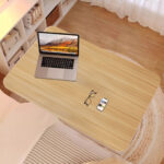 3-SOGA 2X 40x80cm Walnut Bedside Table Movable Bedroom Desk Student Computer Table