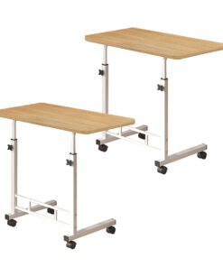 1-SOGA 2X 40x80cm Walnut Bedside Table Movable Bedroom Desk Student Computer Table