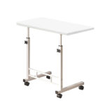 1-SOGA 40x80cm White Bedside Table Movable Bedroom Desk Student Computer Table