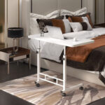 2-SOGA 2X 40x80cm White Bedside Table Movable Bedroom Desk Student Computer Table