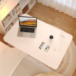 5-SOGA 2X 40x80cm White Bedside Table Movable Bedroom Desk Student Computer Table