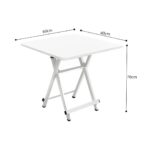 6-SOGA White Dining Table Portable Square Surface Space Saving Folding Desk with Lacquered Legs  Home Decor
