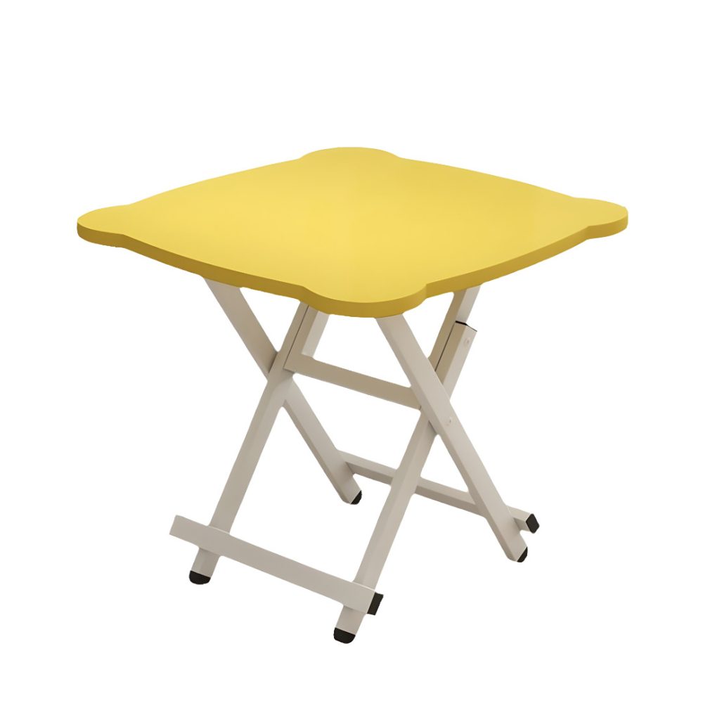 1-SOGA Yellow Minimalist Cat Ear Folding Table Indoor Outdoor Portable Stall Desk Home Decor