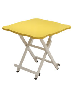 1-SOGA Yellow Minimalist Cat Ear Folding Table Indoor Outdoor Portable Stall Desk Home Decor
