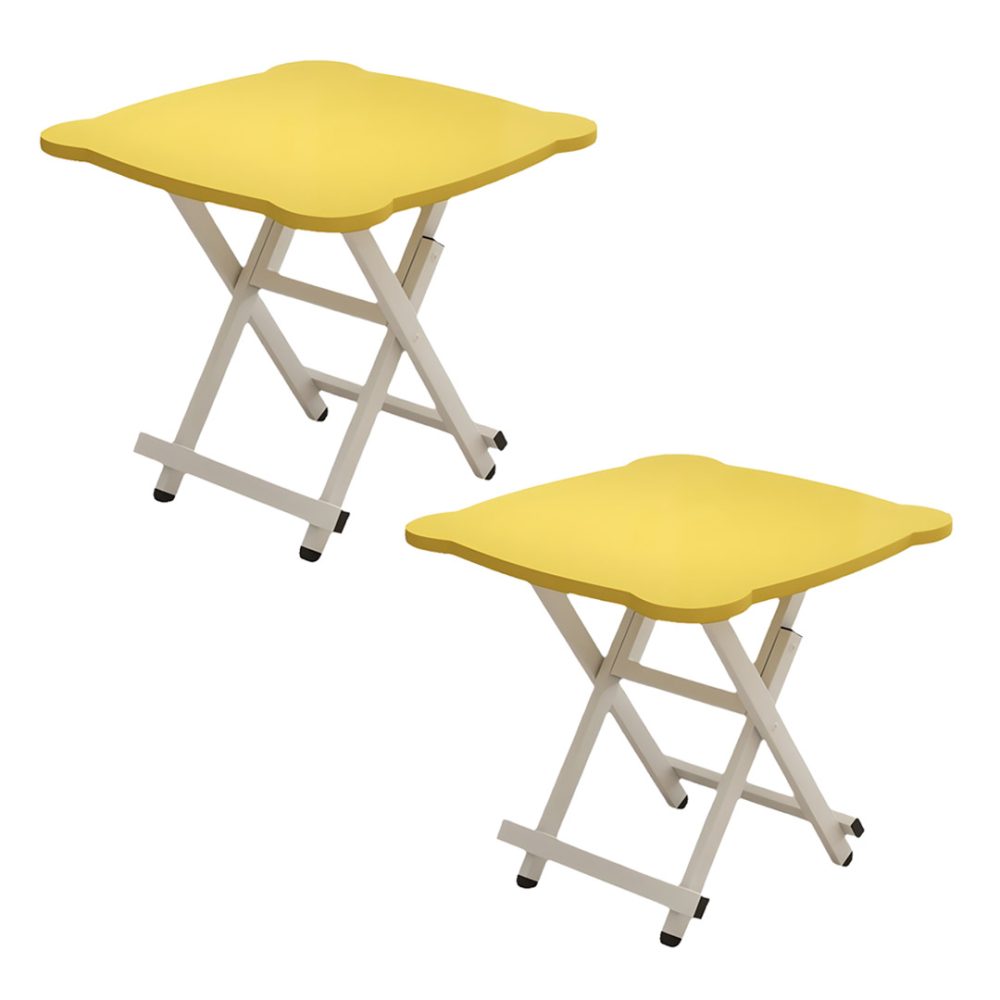 1-SOGA 2X Yellow Minimalist Cat Ear Folding Table Indoor Outdoor Portable Stall Desk Home Decor